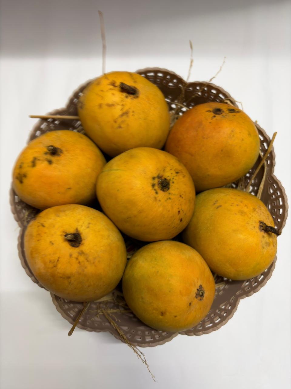 Alphonso mangoes in a home basket